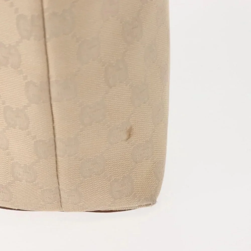 GUCCI GG Canvas Tote Bag Beige Silver 31244 Auth - Picture 6 of 16